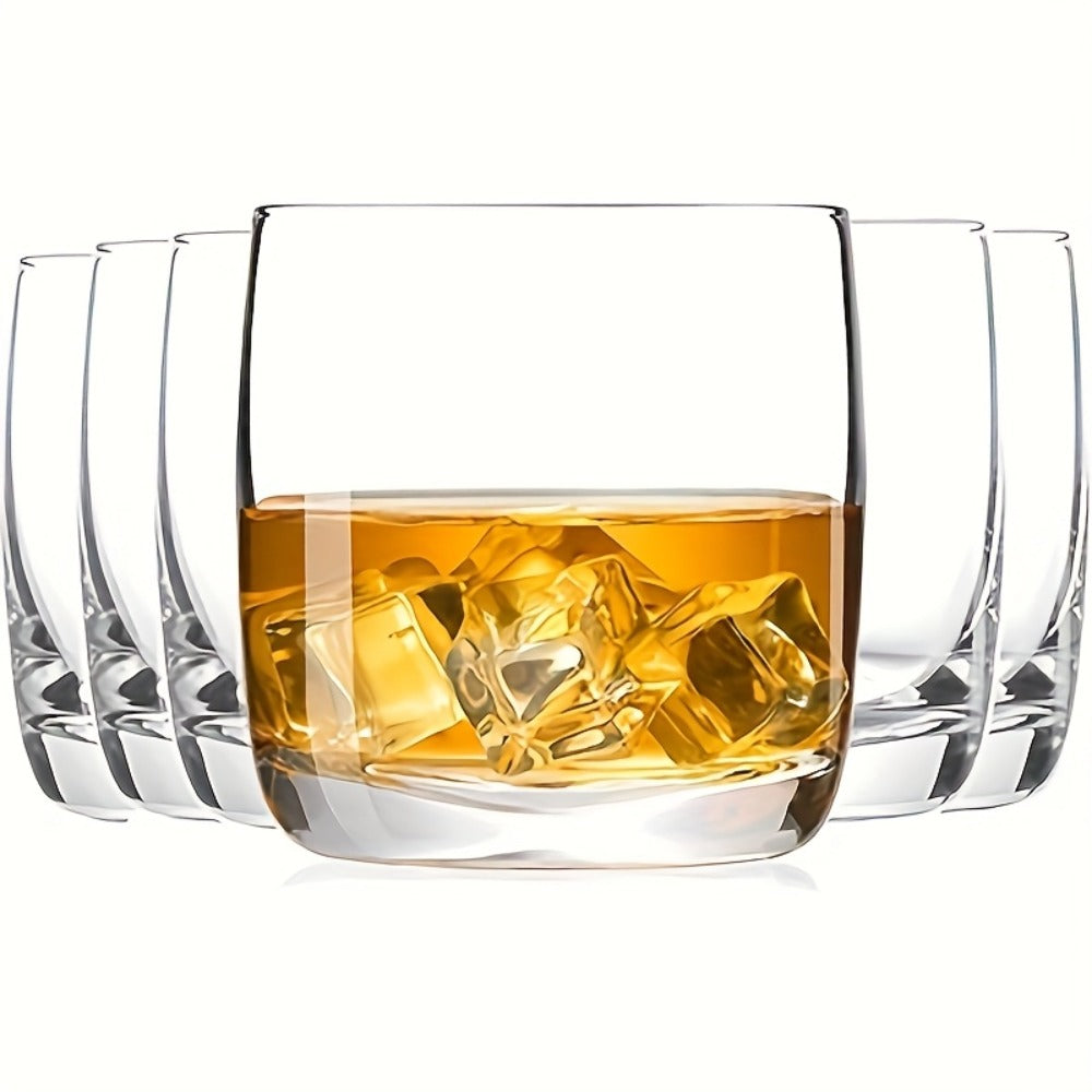 Whiskey Glasses Set of 6, Premium Crystal Bourbon Rocks Glasses 10.5oz, Clear Drinking Glasses for Scotch Cocktail Whisky Juice