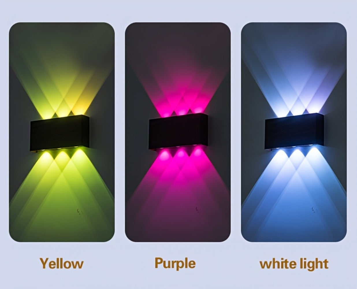 RGB Wall Light 2 Pack Battery Powered - Seven Color Gradient Dimming Night Light with Touch Switch