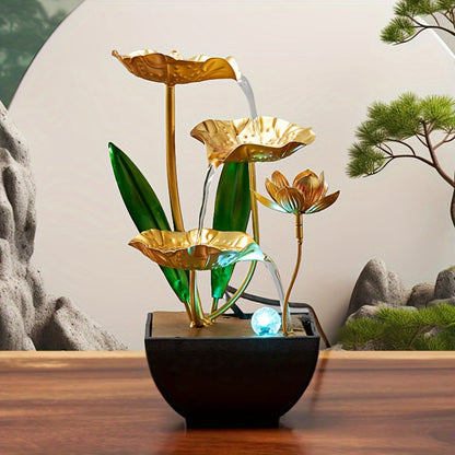 Indoor Tabletop Fountain Desktop Water Feature, Small Relaxing Flowing Water Fountain for Living Room