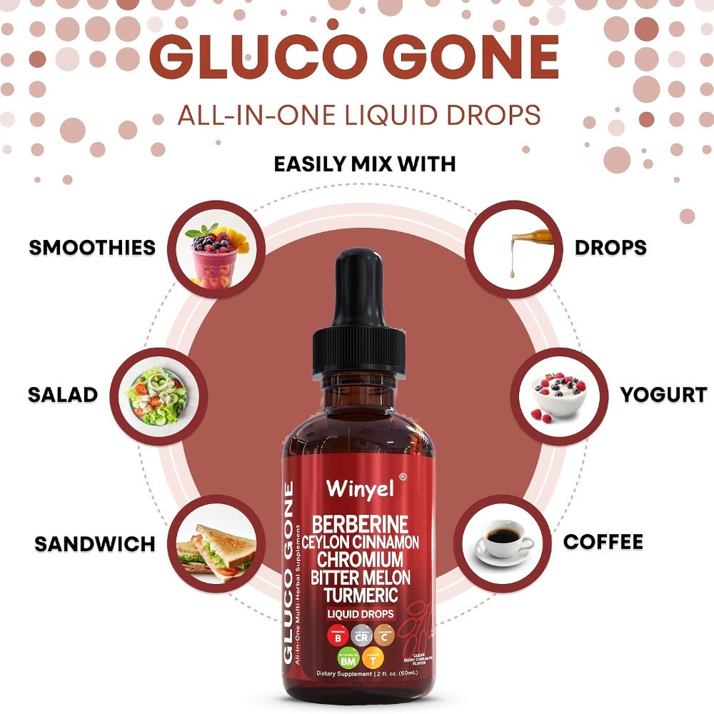 Blood Sugar Support Liquid Drops with Ceylon Cinnamon Berberine Bitter Melon Gymnema Chromium Turmeric Panax Ginseng