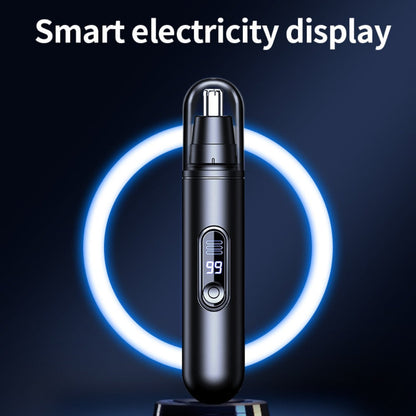Electric Nose Trimmer with LED Display – USB Rechargeable Painless Facial Hair Removal Device for Men & Women, Nose Ear & Eyebrow Trimmer