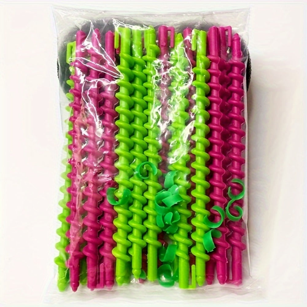 Spiral Perm Rods Set 39-42pcs – Plastic Curling Hair Sticks for Defined Curls Waves Coils Natural Hair Heatless Styling