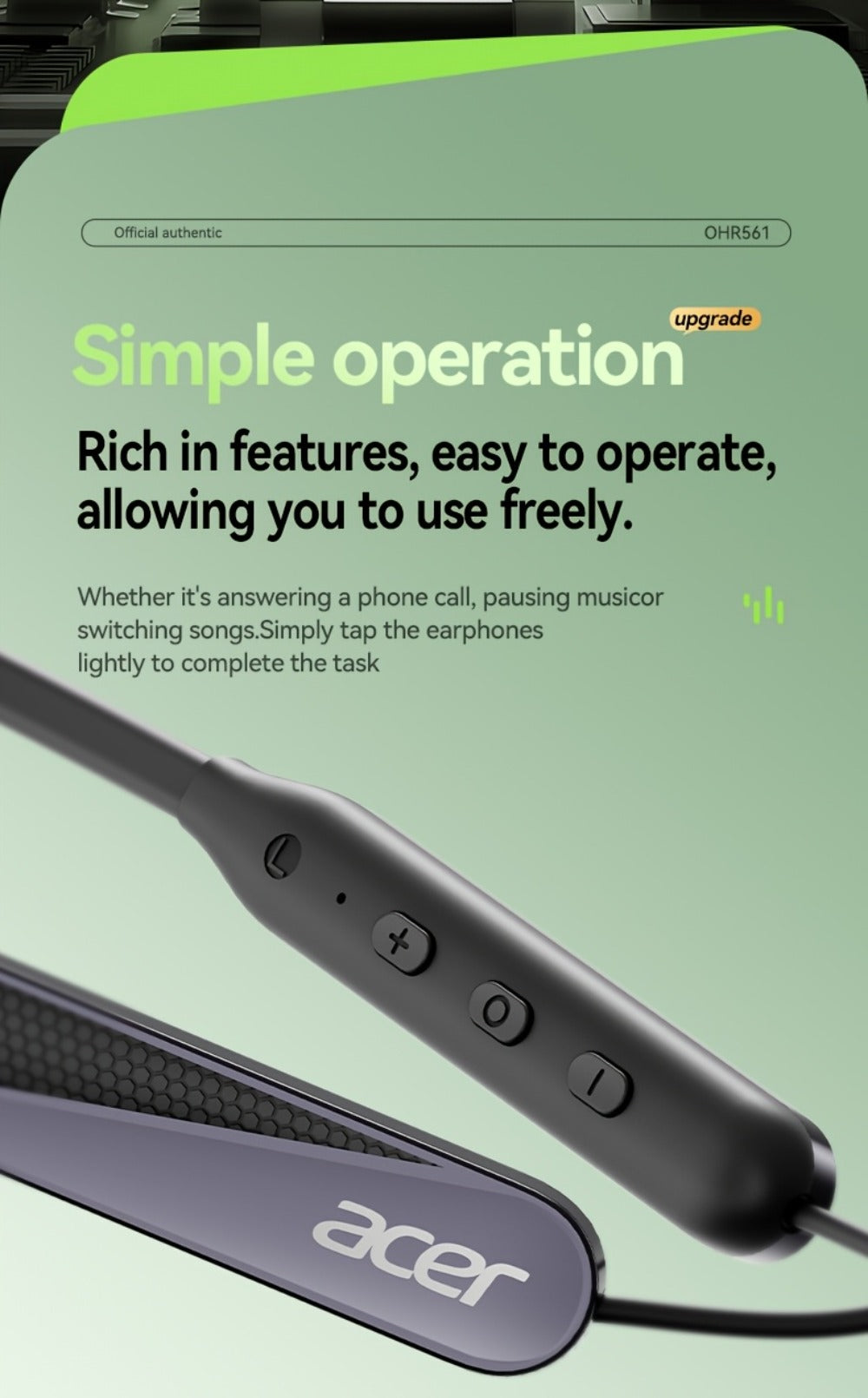 Acer TWS Wireless Earbuds Gaming Mode Low Latency, Noise Isolation Stereo Sound USB-C Charging Long Battery Life