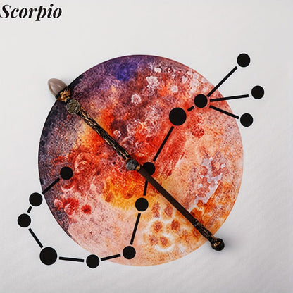 Zodiac Crystal Magic Wand with Gift Box – Handmade Astrology Wand All 12 Signs Aries Taurus Gemini Cancer Leo Virgo Libra Scorpio