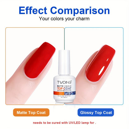 No-Wipe Gel Top Coat 2-Pack Diamond Shine High Gloss – LED Soak-Off Nail Sealer, Long-Lasting Scratch-Resistant Crystal Clear Finish