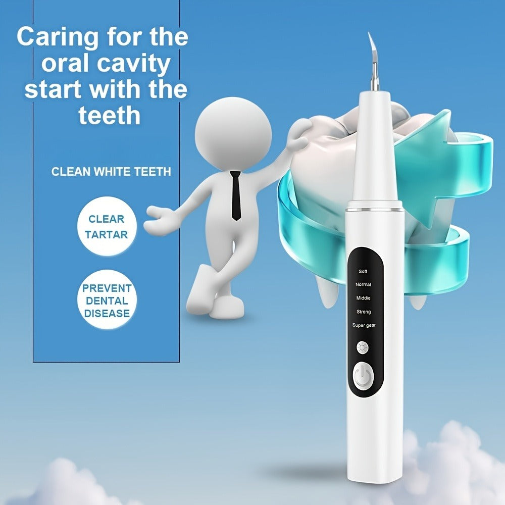 Electric Toothbrush Kit with LED Light & 5-Mode Adjustment, 3 Brush Head Accessories, Deep Cleaning Oral Care Set for Home Use