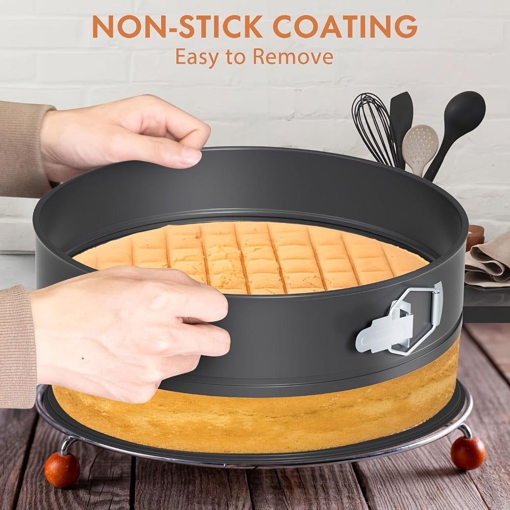 Springform Cake Pan Set 6pcs 7 8 9 10 11 Inch Heart Round Square Nonstick Removable Bottom for Entryways, Bedrooms and Living Spaces