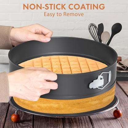Springform Cake Pan Set 6pcs 7 8 9 10 11 Inch Heart Round Square Nonstick Removable Bottom for Entryways, Bedrooms and Living Spaces