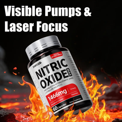 Nitric Oxide Supplement for Men, 800mg AAKG L-Arginine L-Citrulline Beetroot Capsules, Natural Energy & Focus Formula