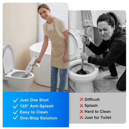 Electric Cordless Toilet Plunger 8V - High-Pressure Pneumatic Drain Opener with Real-Time Pressure Display