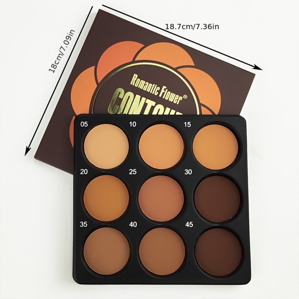9 Color Contour Palette Matte Waterproof Full Coverage Concealer Eyeshadow Foundation Primer Oil Control 3D Face Sculpting Natural Makeup