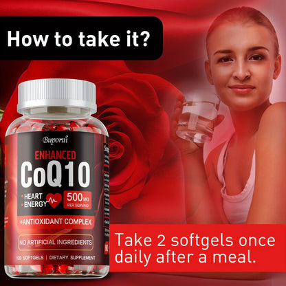 CoQ10 Coenzyme Q10 with Citrus Bergamot 120 Capsules, Heart Health, Brain & Cardiovascular Support