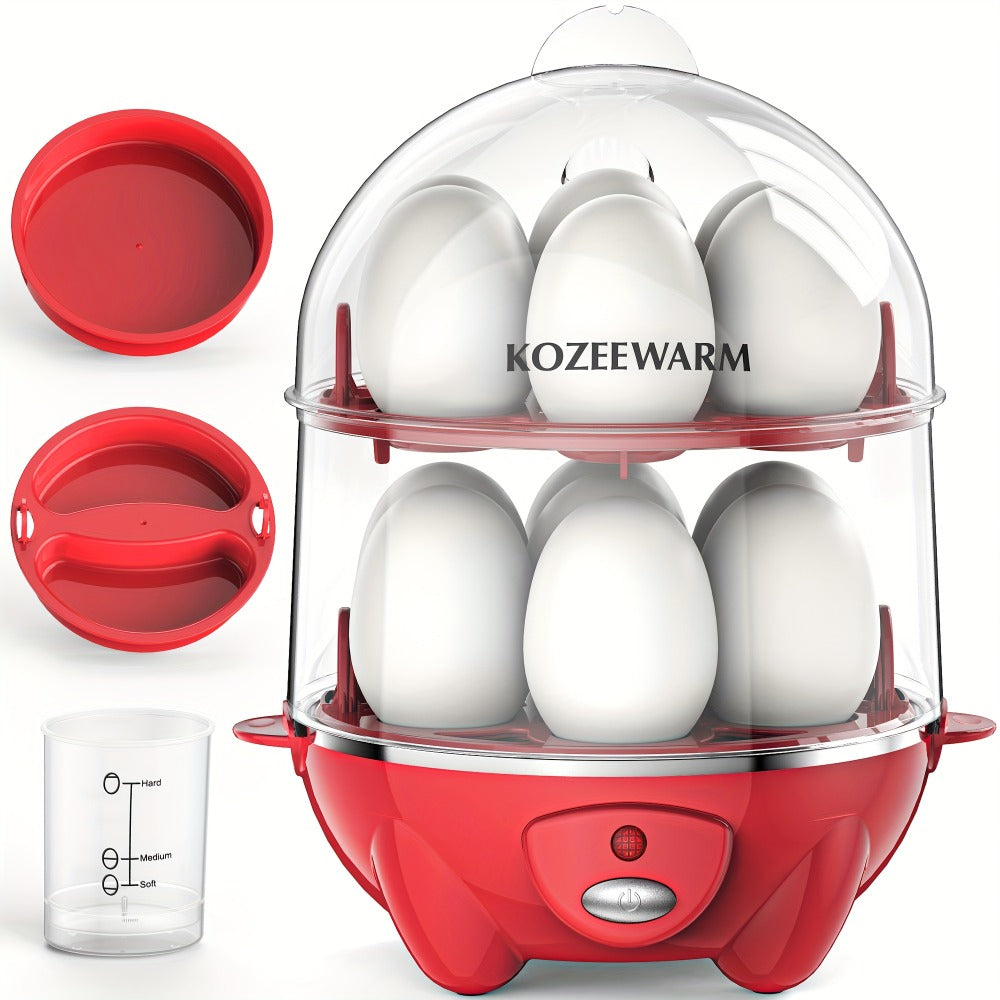 Electric Egg Boiler & Cooker with Auto Shut-Off, Single & Double Layer, Multi-Function for Hard Boiled