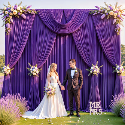 Photography Backdrop 4-Pack 5x10ft Polyester Spandex Background Cloth | Wrinkle-Resistant, Soft & Smooth with Pole Pockets | Wedding