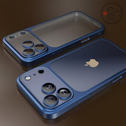 Phone Case Matte Frosted Clear Cover with Built-In Lens Film for Select iPhone 12–17 Models