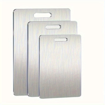 Stainless Steel Cutting Board Set of 3, Durable Kitchen Cutting Boards, & Easy to Clean, Space-Saving Nested Design for Meat