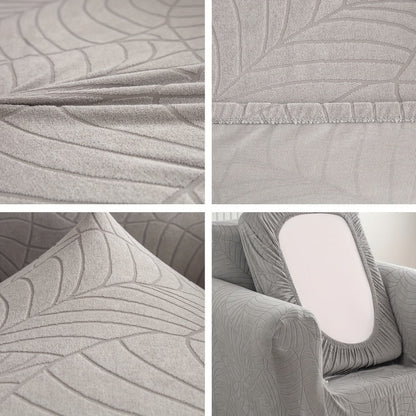 Armchair Slipcover 2pcs Set Jacquard Leaf Texture Stretch Chair Cover with Seat Cushion Cover for Entryways, Bedrooms and Living Spaces