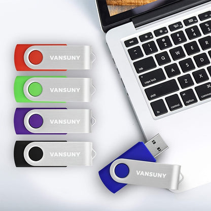 USB Flash Drive KOOTION Ten-Pack USB 2.0 Swivel Memory Sticks in Five Colors with 4GB or 8GB Options