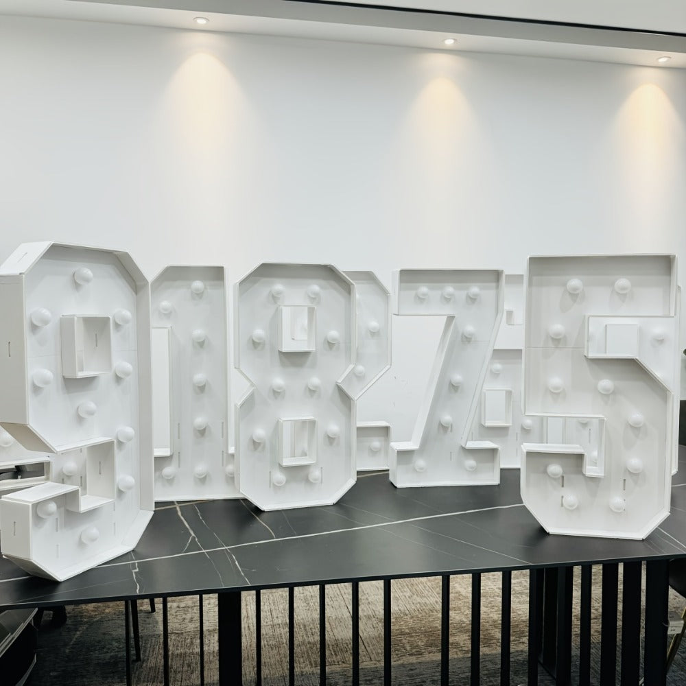 28.7-Inch Warm White LED Numeral Party Display in Paper and PS Foam Board with Seven Model Options