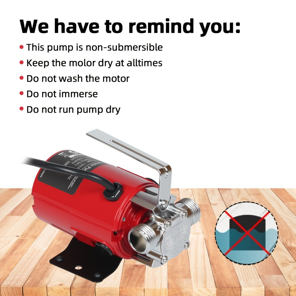 Portable Electric Water Pump 330 GPH, 1/10 HP 120V Utility Pump with Hose, High-Flow Water Transfer Pump for Pool Drain