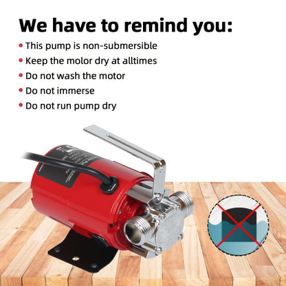 Portable Electric Water Pump 330 GPH, 1/10 HP 120V Utility Pump with Hose, High-Flow Water Transfer Pump for Pool Drain