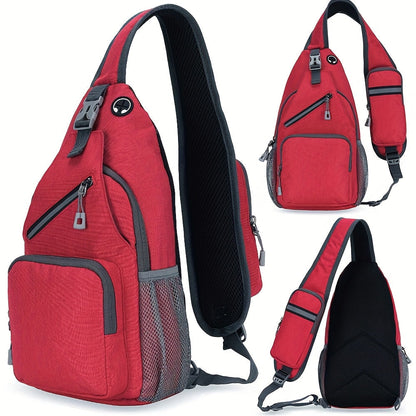Lightweight Multi-Pocket Sling Crossbody Bag for Women and Men with Zip Compartments and 14 Color Styles