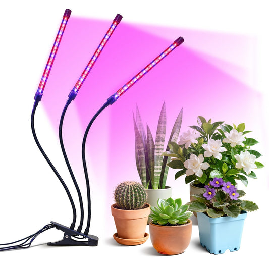 Clamp-On Red Blue LED Plant Lamp with 3, 4 or 5 Flexible Light Bars and USB Control for Shelves