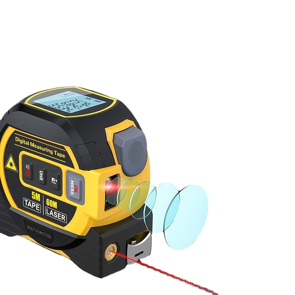 Laser Distance Meter 3-in-1 60M Laser Rangefinder with 5M Tape Measure Laser Cross Line Area for Entryways, Bedrooms and Living Spaces