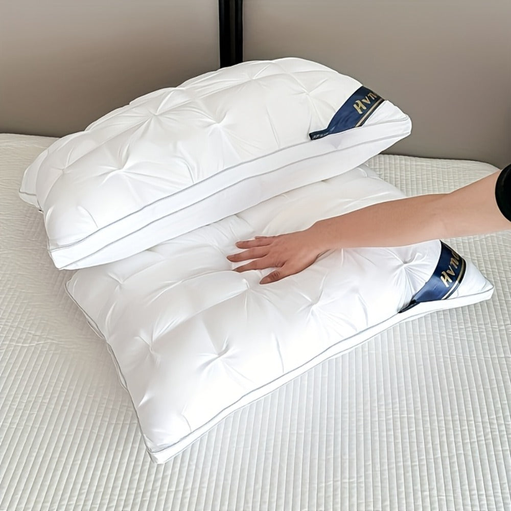 Hotel Quality Pillows 2-Pack, Luxury 5-Star Deep Sleep Neck Support, Non-Collapse Polyester Fill