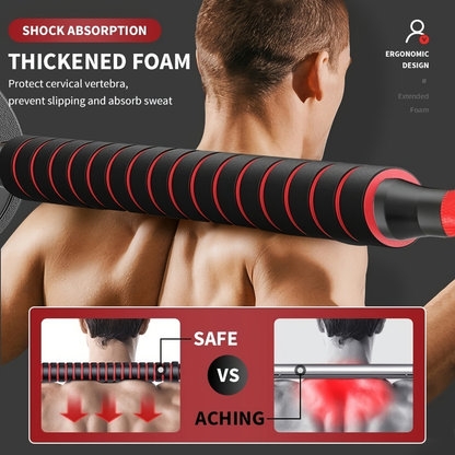 44-Pound Adjustable Dumbbell and Barbell Set with Black Round Plates, Connecting Rod and Double Lock Nuts