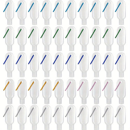 TSA Approved Travel Bottles with Keychain Leakproof Refillable Squeeze Containers 50-Pack Clear Plastic 1.7oz 50ML for Toiletries Lotion