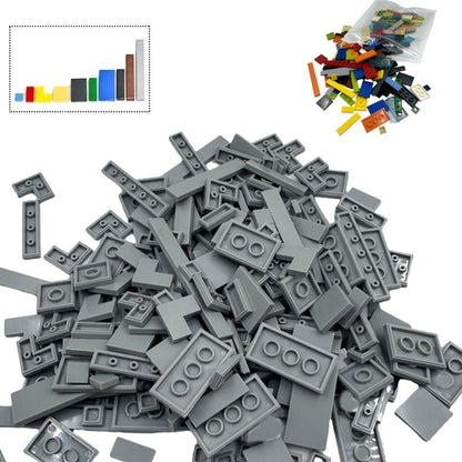 Bulk Flat Tile Building Blocks 150 Pcs – Smooth Thin Plate Bricks 1x1 1x2 1x6 LEGO Compatible MOC Accessories Kids Creative Building DIY