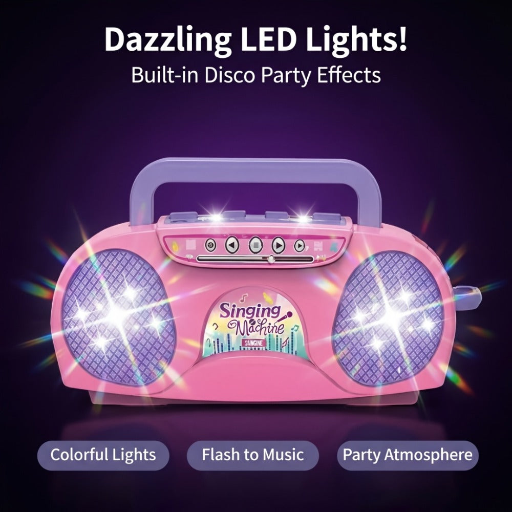 Kids Light-Up Singing Machine Toy with Microphone, All-in-One Music Toy for Boys & Girls Ages 3-7