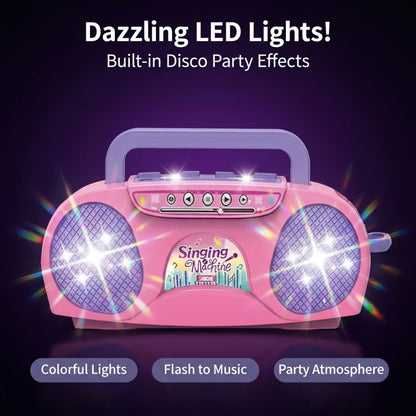 Kids Light-Up Singing Machine Toy with Microphone, All-in-One Music Toy for Boys & Girls Ages 3-7
