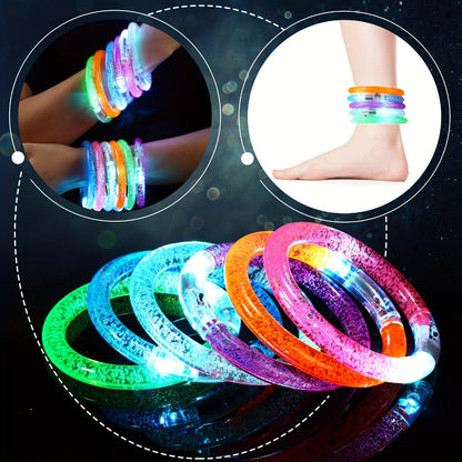 Glow Sticks Bracelets 100pcs 6 Colors LED Flashing Light Up Bracelet Set for Parties, Celebrations and Guest Favors
