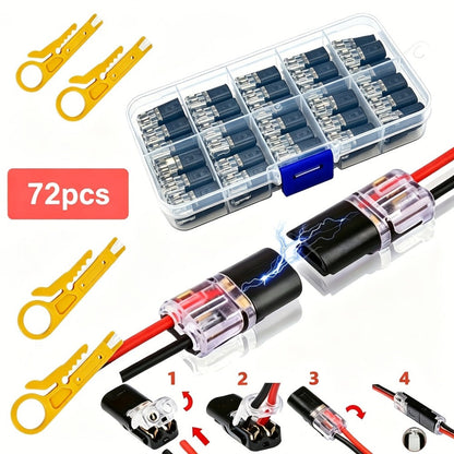 Two-Pin Quick-Connect LED Wire Terminal Set in 12- or 72-Piece Options for Low-Voltage Wiring