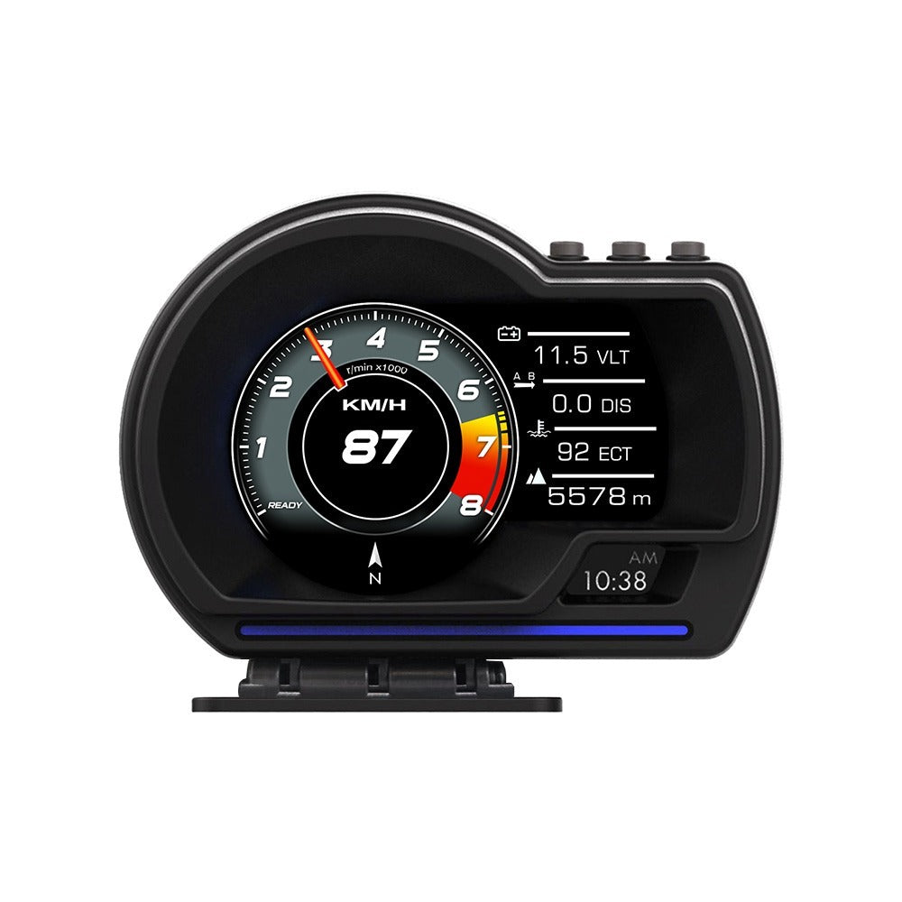 Car HUD Head-Up Display – OBD2 & GPS Dual System Digital Speedometer, Speed / Water Temp / Voltage / RPM Display