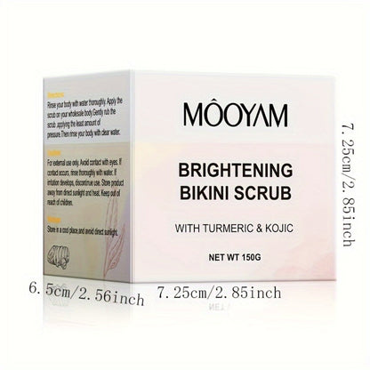 Glycolic Acid Bikini Area Scrub 150g, Kojic Acid & Turmeric Exfoliating Paste, Brightening Treatment