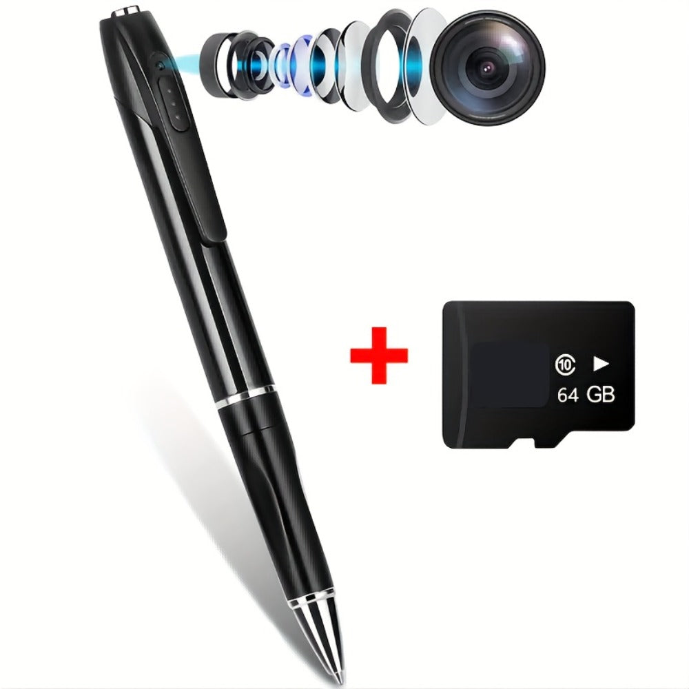 Security Camera Mini 1080P Body Recorder with Night Vision, and Optional 64GB Card with Model-Specific Power, Storage and Pack Options