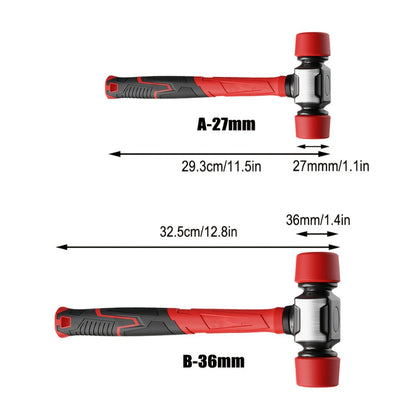 Rubber Mallet Hammer Heavy Duty 27mm & 36mm, Dead Blow Installation Hammer for Flooring Tile Carpentry Renovation
