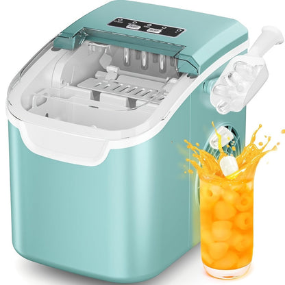Countertop Ice Maker Per Day - 9 Ice Cubes Ready in 6 Minutes, Portable Ice Machine with Self-Cleaning