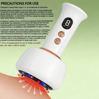 Vacuum Cupping Massager USB Rechargeable Scraping Massage Device Intelligent Suction Cup with 1200mAh Battery for Home or Salon Spa Use