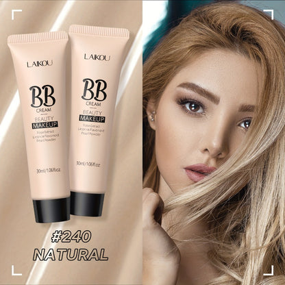 BB Cream 2 Pcs Set Waterproof, Pore-Minimizing Full Coverage Foundation with Blemish Concealer & Glycerin Hydration