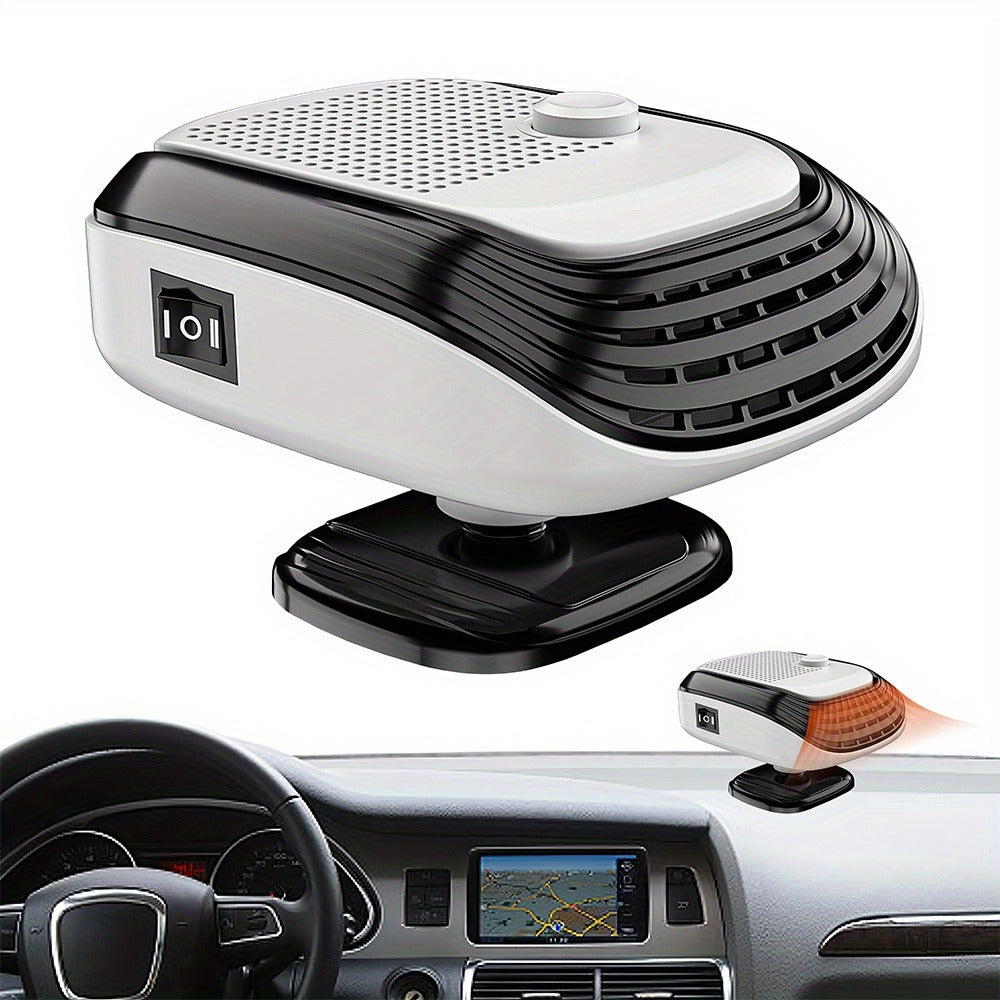 Portable Car Heater & Defroster 150W – Fast-Heating Windshield Defogger with Adjustable Airflow for Car, SUV, RV & Camping | White & Green