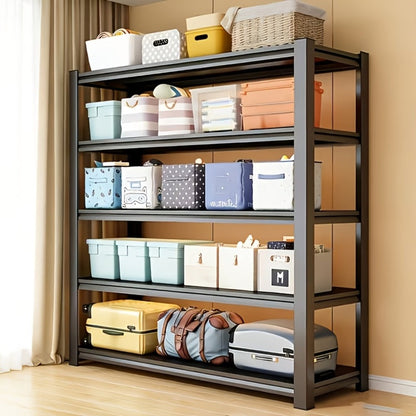 Metal Shelving Unit 5-Tier - Powder-Coated Steel Storage Rack, Adjustable Height, No-Tool Assembly