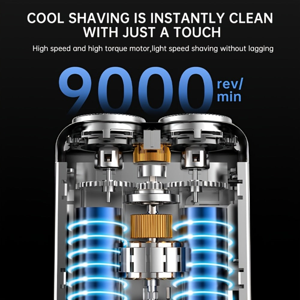 Mini Double-Head Electric Shaver with Travel Case in White, Orange or Black and 2.5-Inch Height