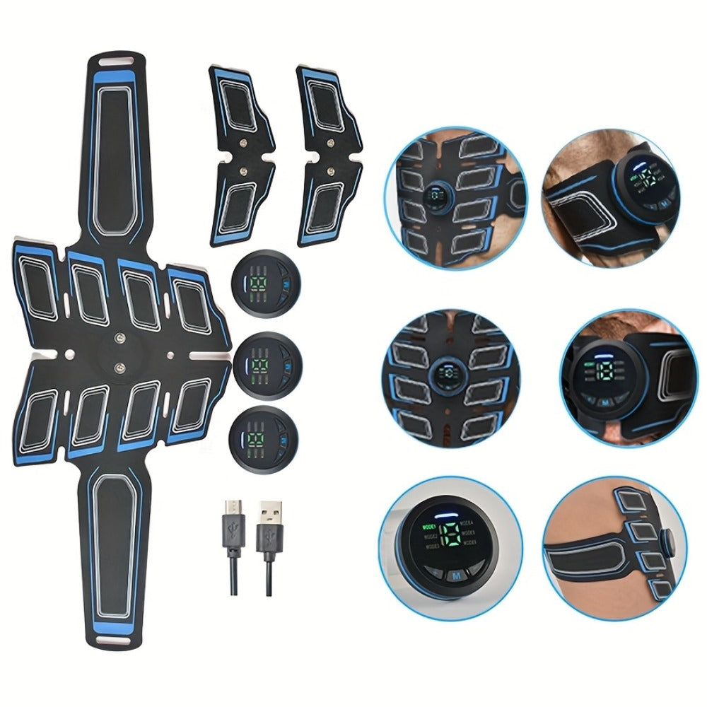 EMS Stimulator Fitness Massage Belt 6 Modes 18 Intensity Levels USB Rechargeable Low Frequency Physiotherapy for Home or Salon Spa Use