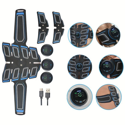 EMS Stimulator Fitness Massage Belt 6 Modes 18 Intensity Levels USB Rechargeable Low Frequency Physiotherapy for Home or Salon Spa Use