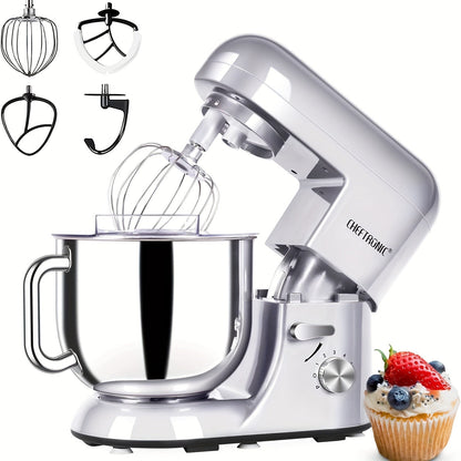Electric Stand Mixer 7QT 650W, CHEFTRONIC Tilt-Head Dough Mixer with 6 Speeds, Dough Hook, Whisk & Beaters