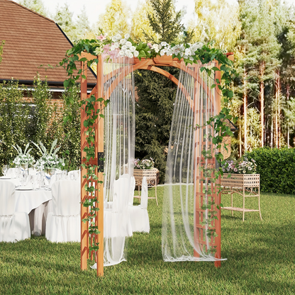 Cedar Wood Arbor 84" Double Lattice Garden Arch Pergola Trellis for Garden, Patio and Yard Use